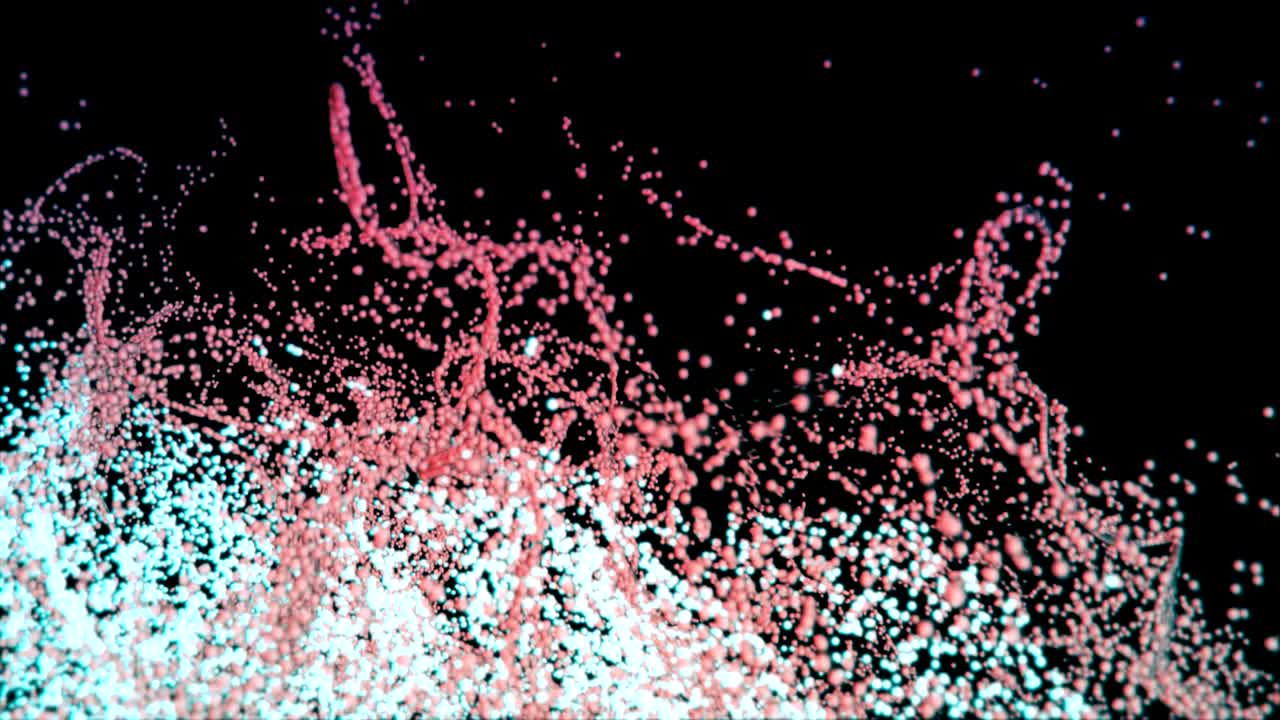 아름다운 거품 모양의 입자들.