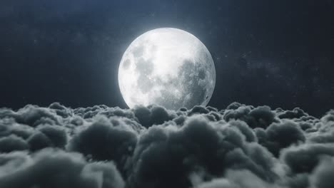 full moon above clouds at night