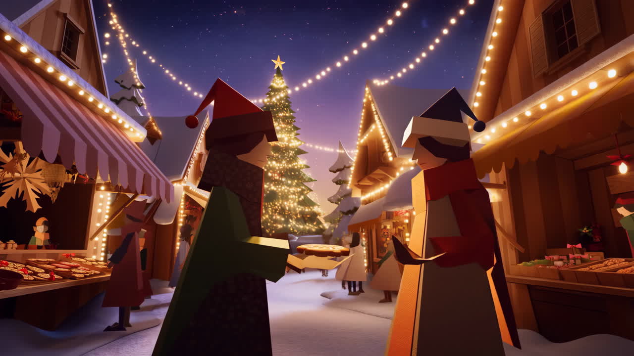 크리스마스 시장 장면