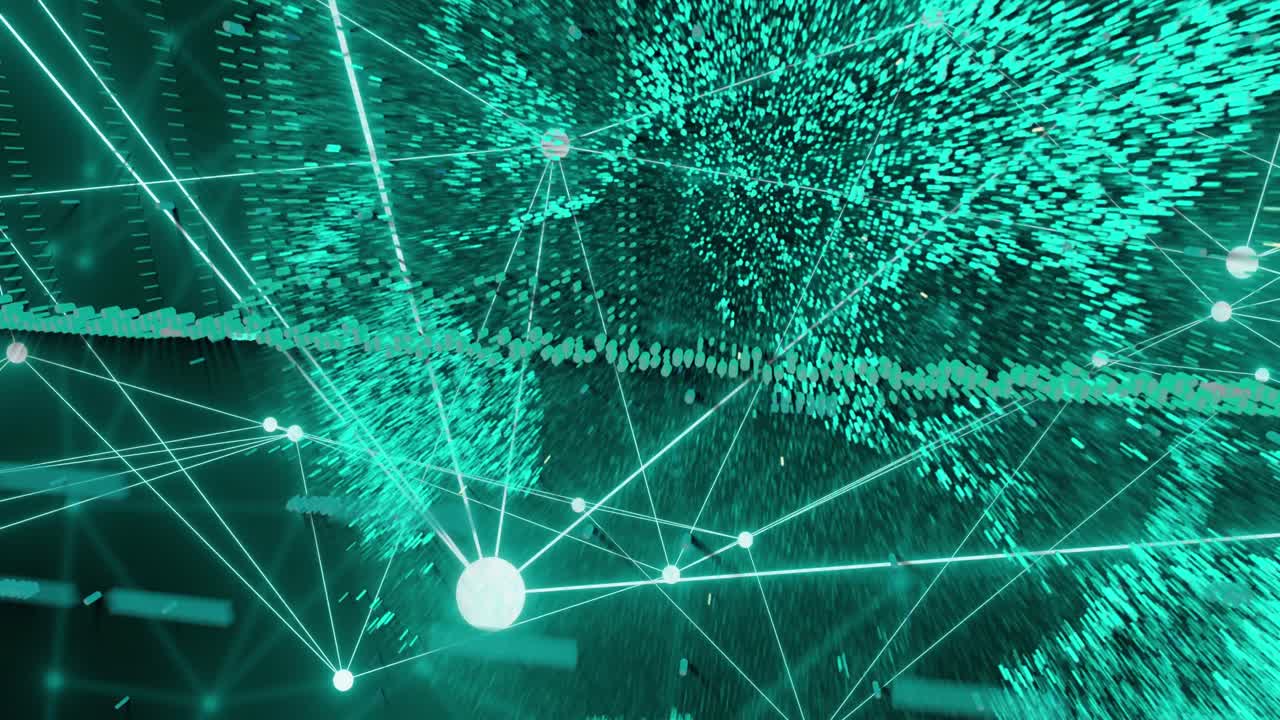 Animation of data and network of connections over globe