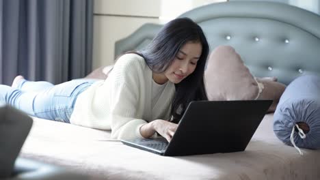 woman working from home on laptop