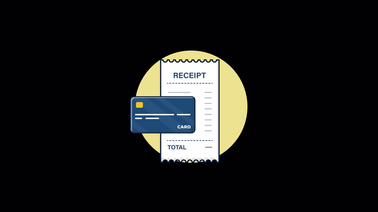 Animated Illustration of Receipt and Credit Card Payment
