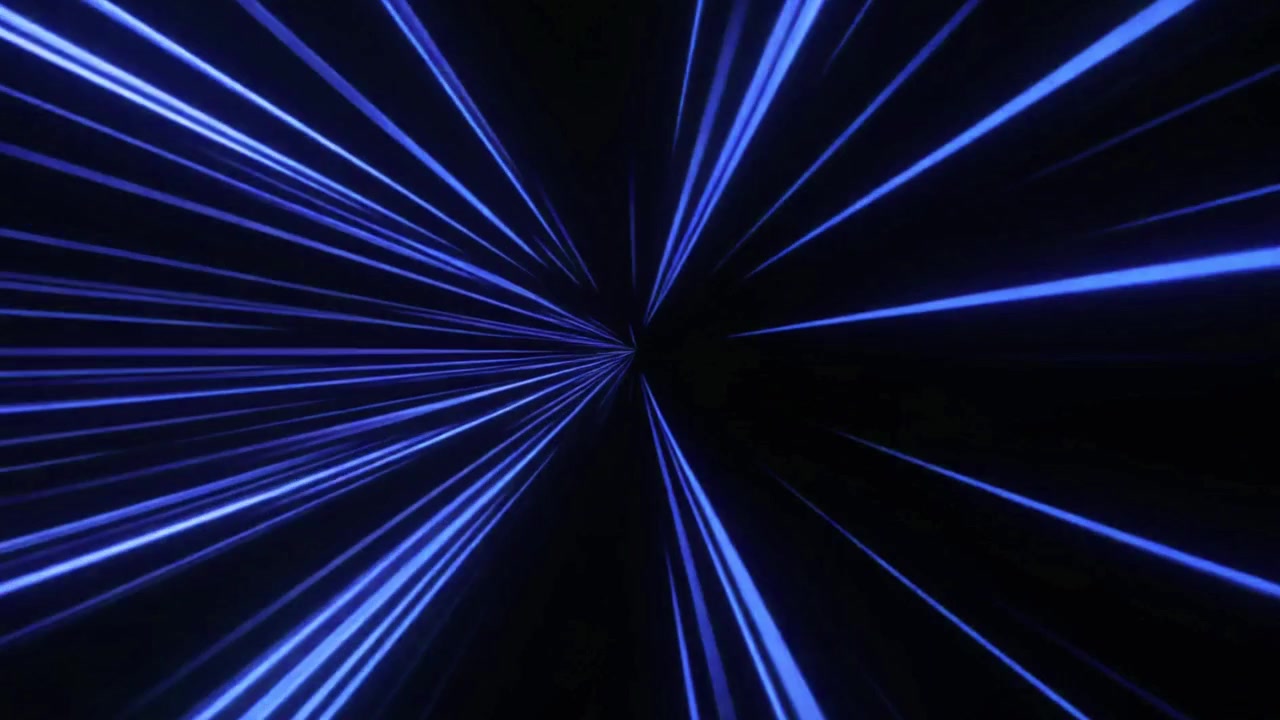 Scie luminose blu astratte che si muovono nello spazio