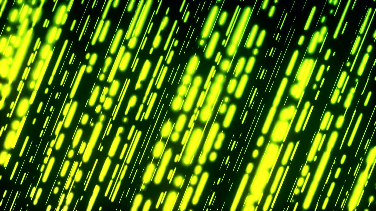 Abstract particles yellow color in dark green background