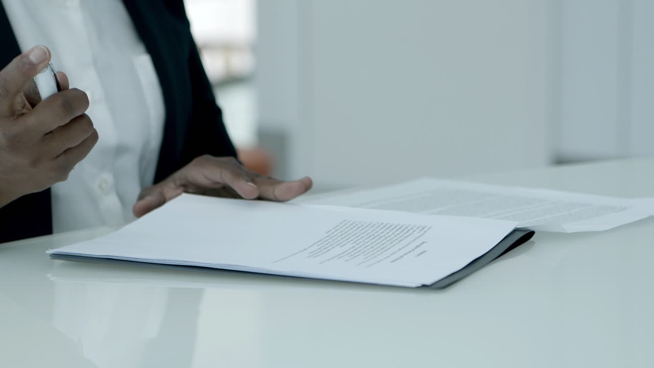 Businesswoman signing contract