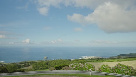 azores wide panoramic from lomba do vasco viewpoint, são miguel