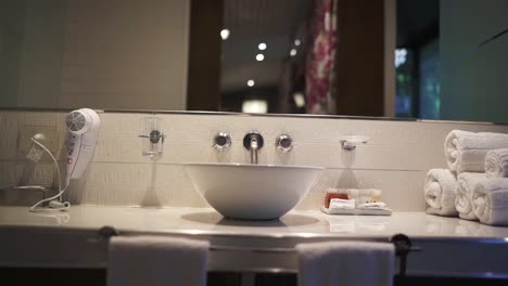 luxurious bathroom with marble decoration in an exclusive hotel. real estate business. argentina.