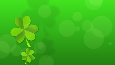 animation saint patricks day holiday background with motion green shamrocks 25