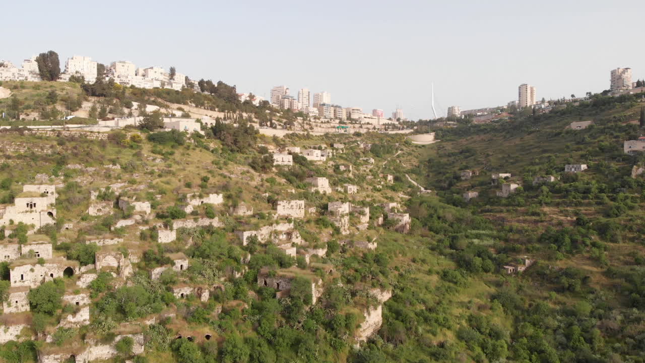 Flying over abandoned Palestinian Lifta Village