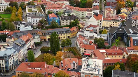 impresionante vista aérea de arriba vuelo goethe house weimar ciudad vieja ciudad cultural turingia alemania otoño 23