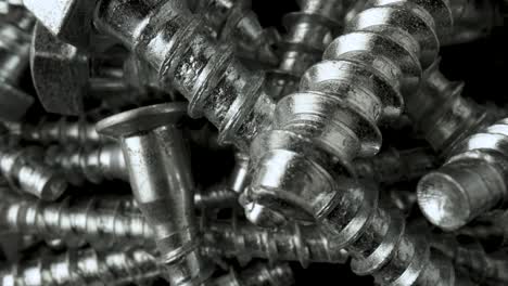 close-up of a pile of metal screws