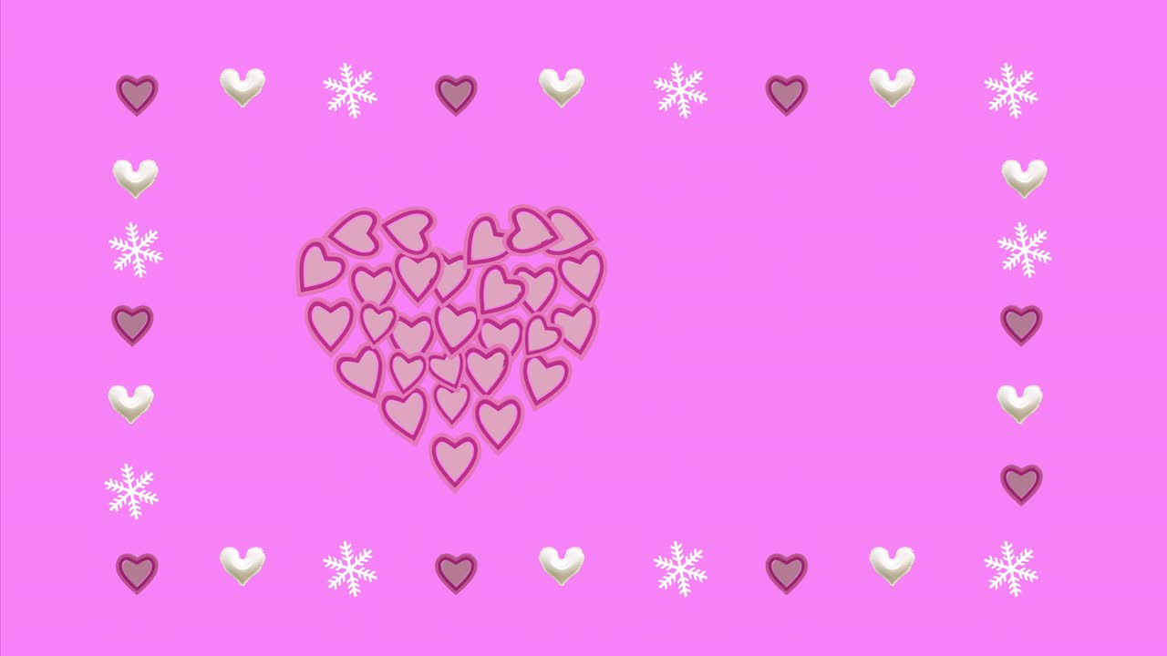 분홍색 배경에 심장이 움직일 때, 2~8 초 동안 루프를 잘라낼 수 있습니다.