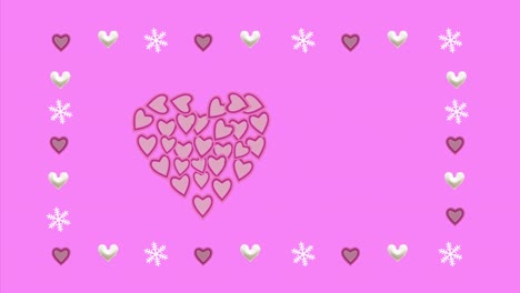 movimiento, corazones en un fondo rosado. segundos 2-8 puede cortar para el bucle