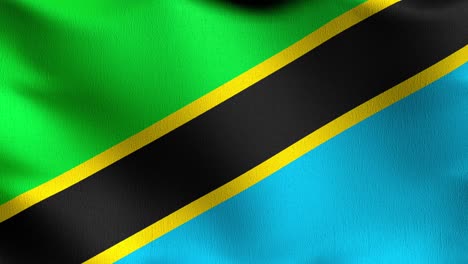 seamless loop 4k vdo. tanzania national flag blowing in the wind isolated. official patriotic abstract design. 3d rendering illustration of waving sign symbol.