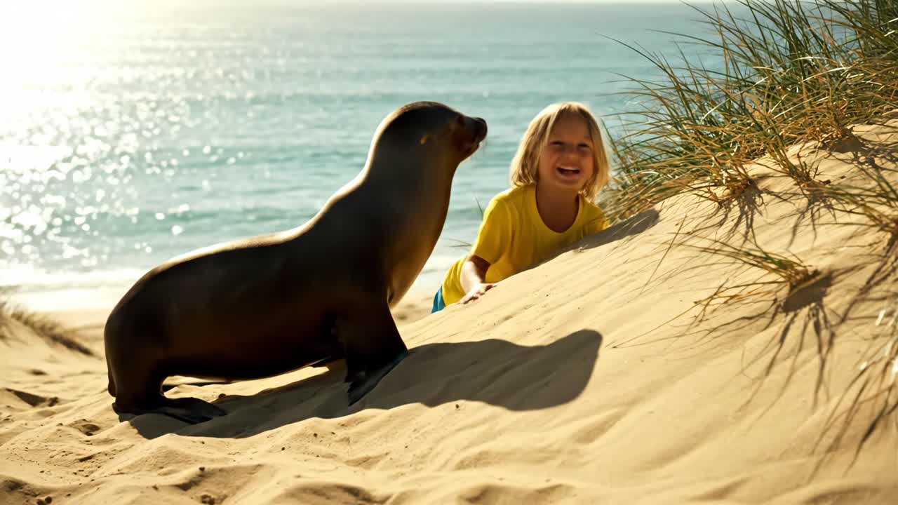 Sea Lion Encounter on the Beach