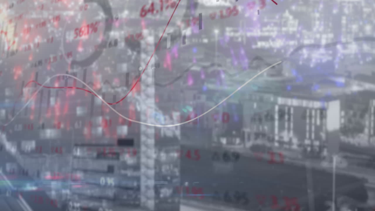 도시 풍경의 공중 전망에 대한 통계 및 주식 시장 데이터 처리