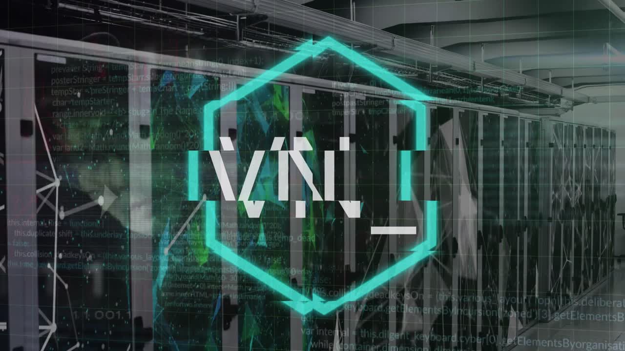 animación de texto nft, procesamiento de datos a través de servidores informáticos