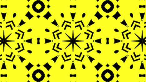 fondo de patrón geometrico sin costuras amarillo abstracto. rayas abstractas bucle de caleidoscopio. rápido psicodélico colorido kaleidoscopio vj fondo. discoteca fondo de movimiento abstracto. efecto caleidoscope
