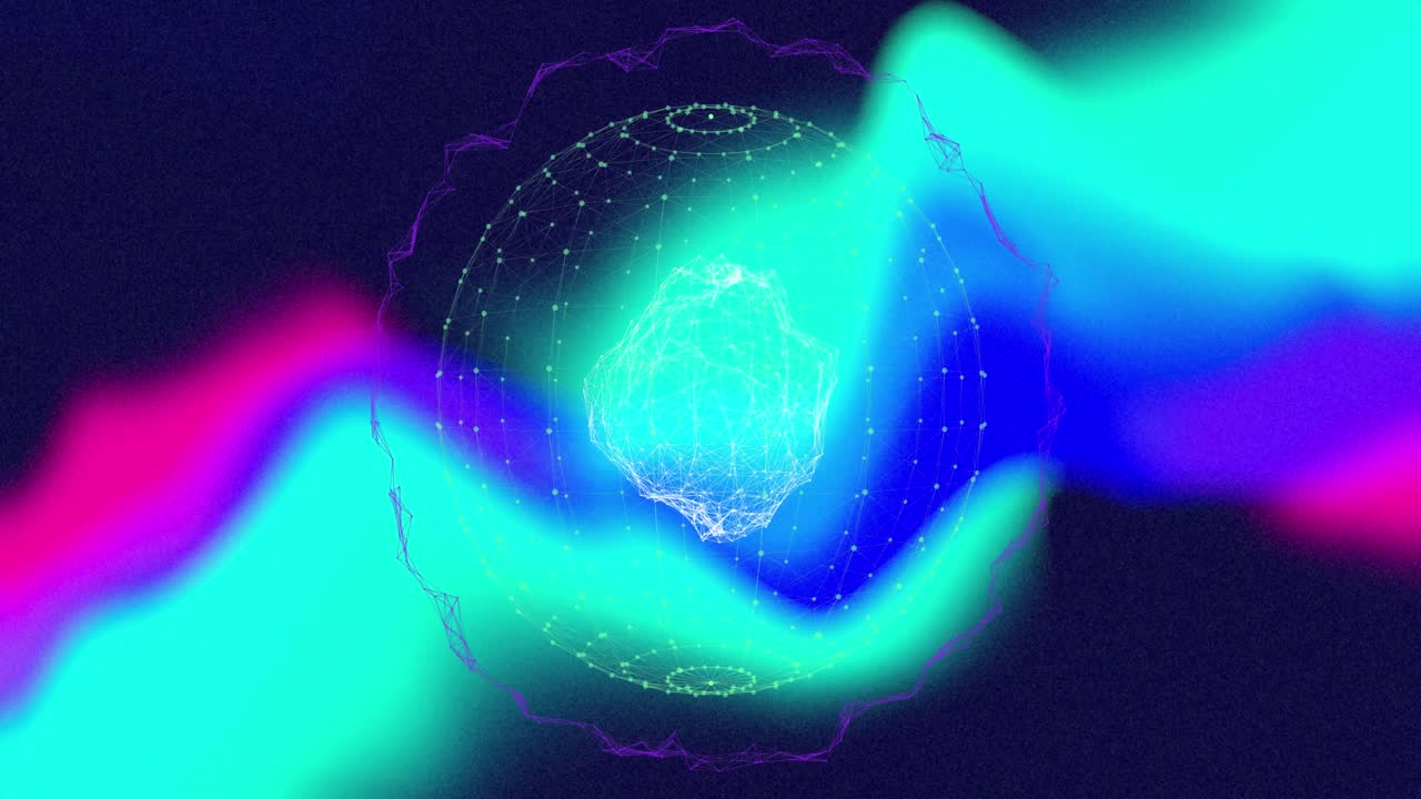 animación de globos y puntos sobre formas