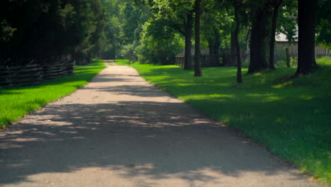 walking down a path.