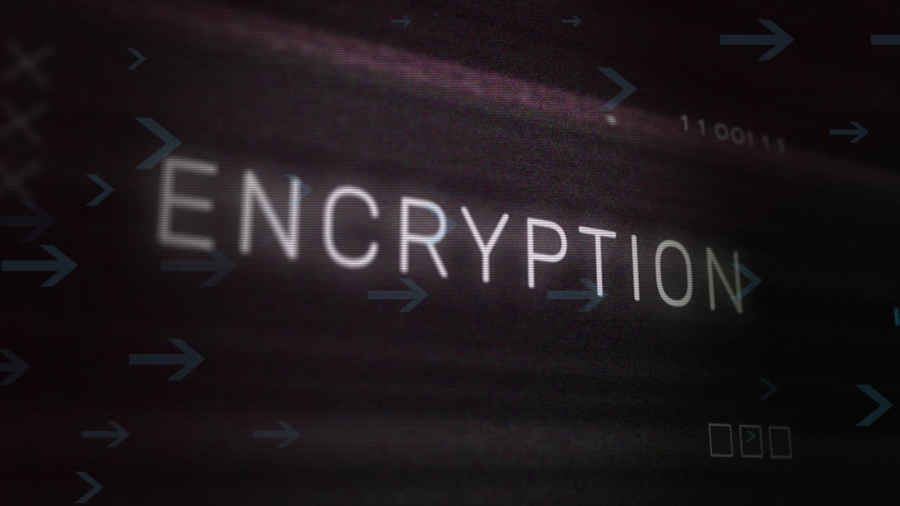 Animation of encryption text and data processing