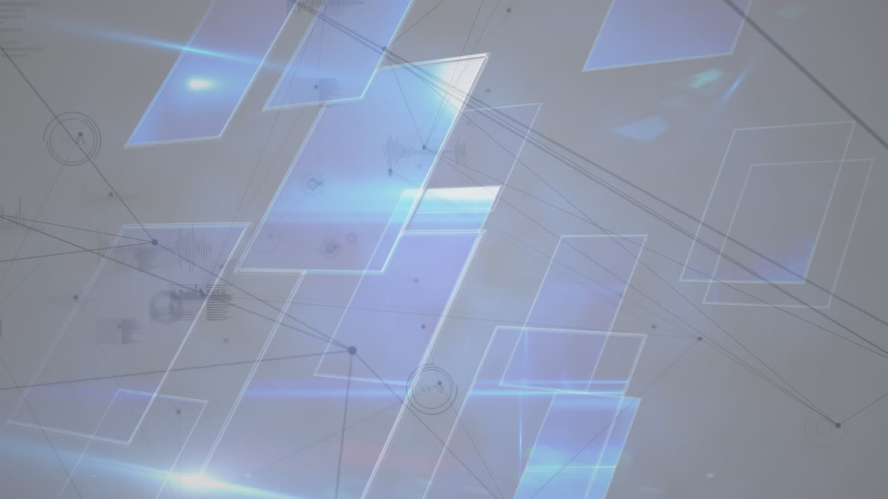 디지털 블루 스크린으로 연결 네트워크의 애니메이션