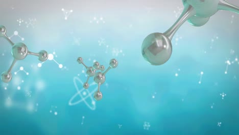 Animation-of-3d-micro-of-molecules-on-blue-background