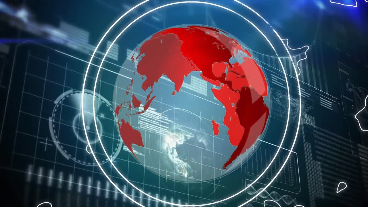 통계 처리 및 금융 데이터에 대한 지구 회전의 애니메이션