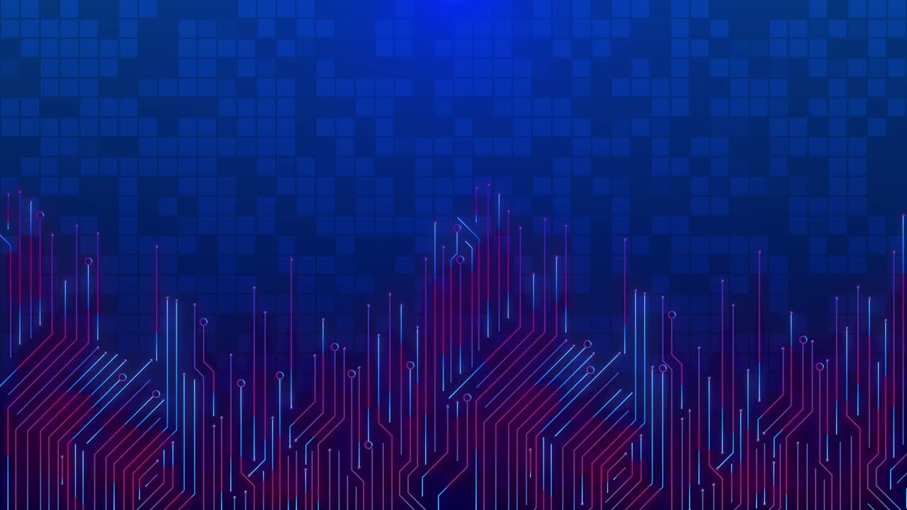 Digital data moving on circuit board cpu high tech artificial intelligence ai data mining processing