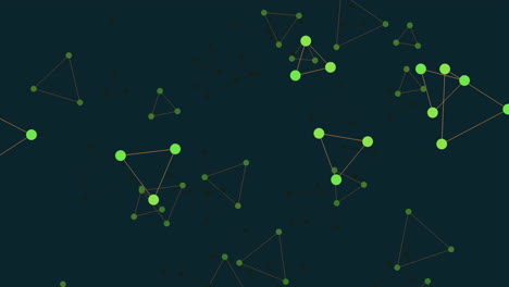 Flying triangle shapes with dots and lines on gradient