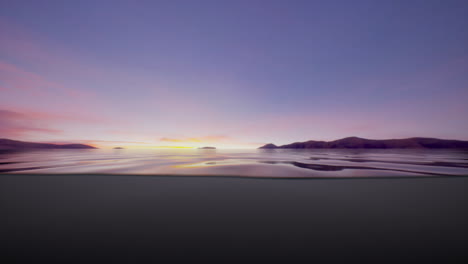 sunset over the ocean with a split view