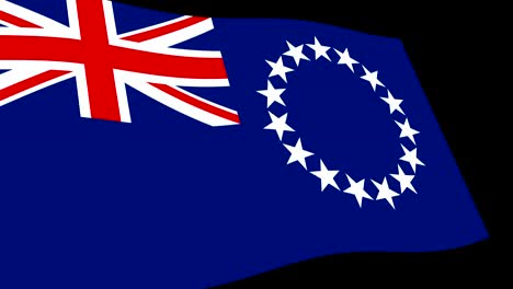 the cook islands flag slow waving in perspective, animation 4k footage