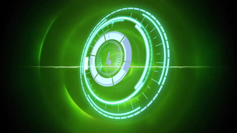animación del alcance y procesamiento de datos digitales sobre un fondo oscuro