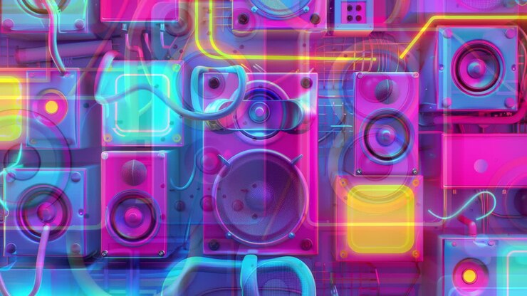 ai background con altoparlanti audio stereo