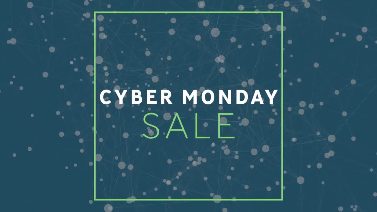 연결 네트워크를 통해 사이버 월요일 판매 텍스트의 애니메이션