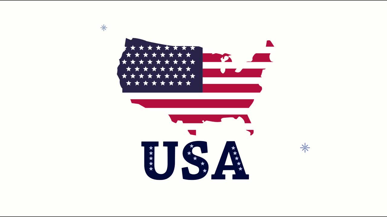 bandiera degli stati uniti d'america in mappa e lettere