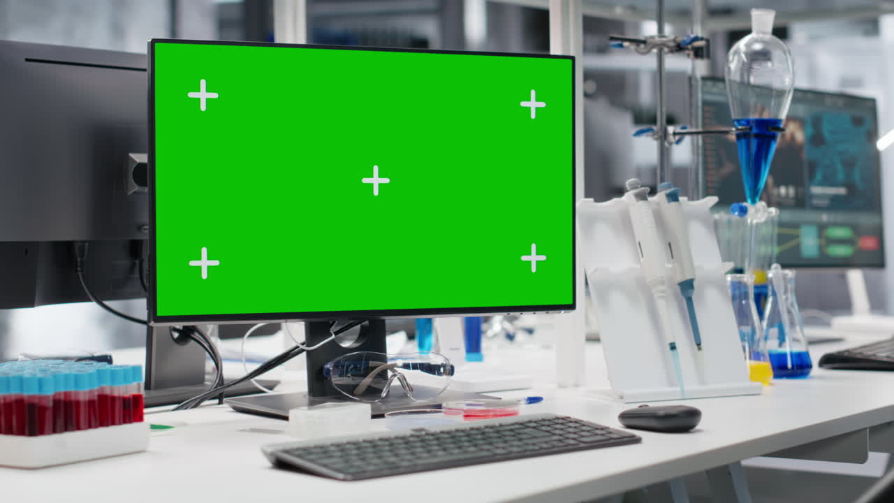 Isolated Screen Computer In Modern Laboratory