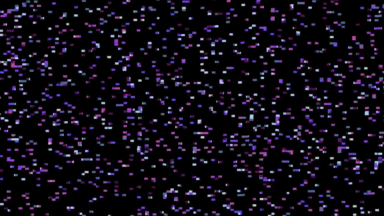 Abstract Digital Background with Flickering Purple and Blue Pixels
