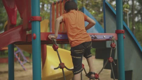 energetic boy embracing fun in a park, goa, india