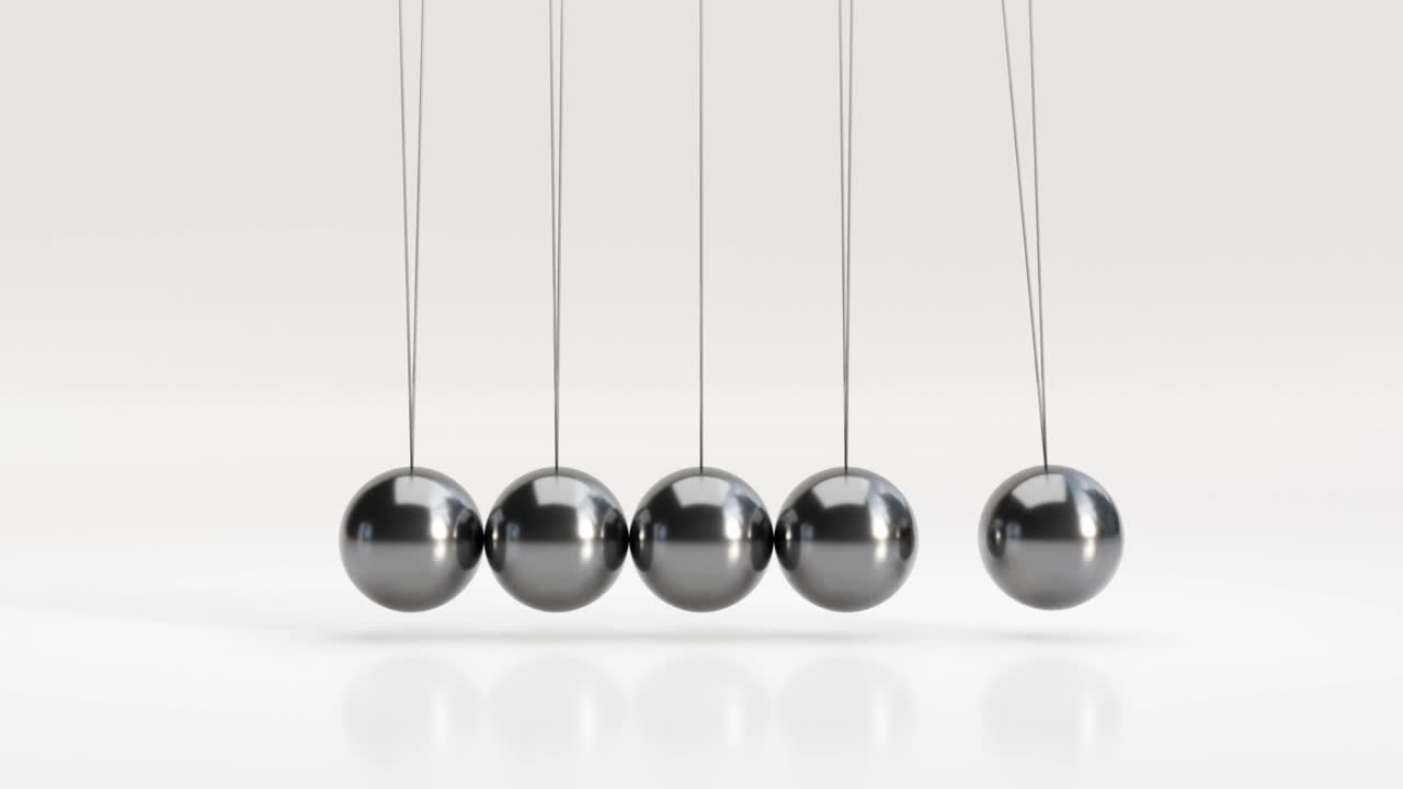 뉴턴의 요람 (newton's cradle) - 영원한 운동 (perpetual motion)