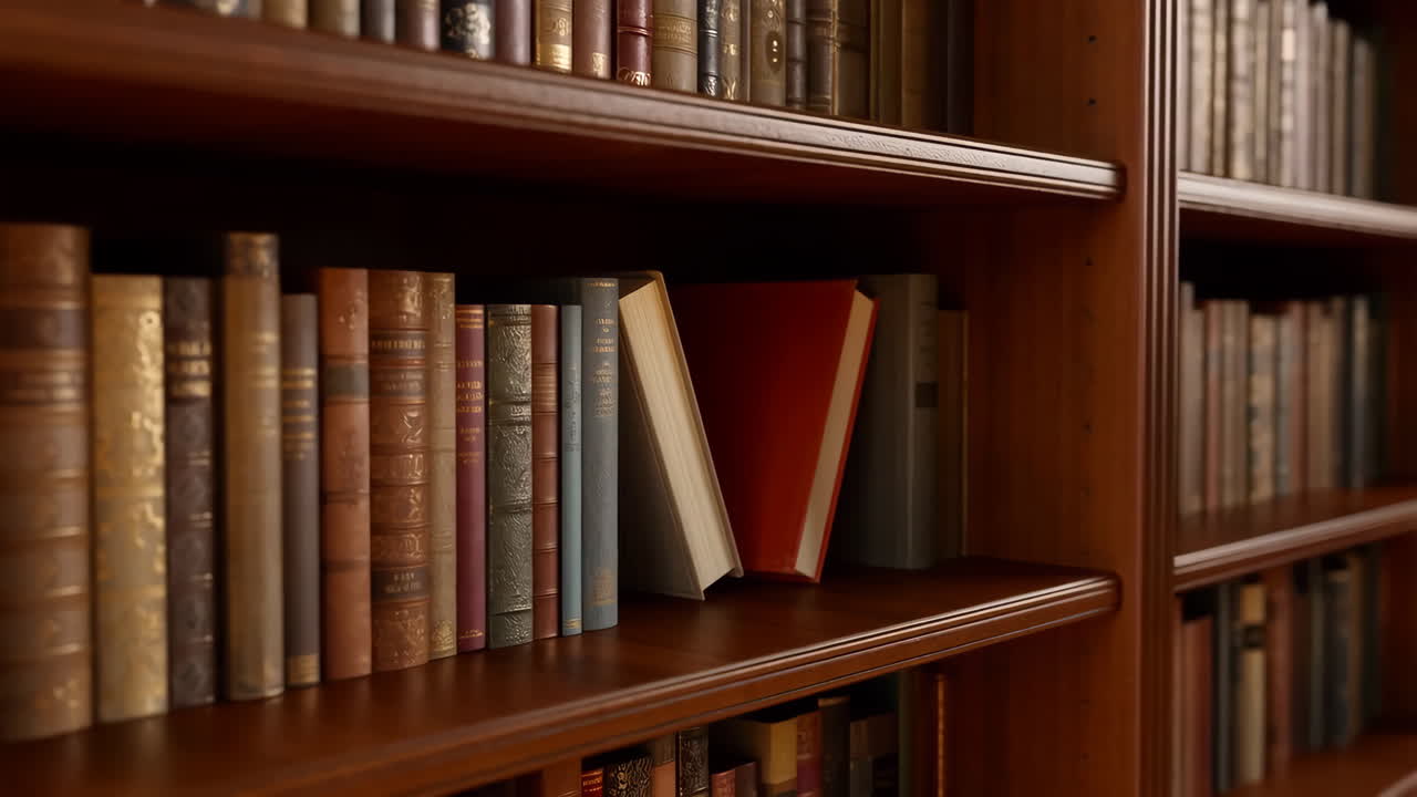 Bookshelf filled with old books