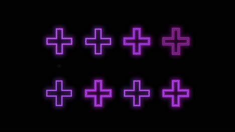 Purple-Plus-icons-pattern-in-rows-on-black-gradient