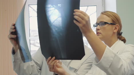 doctors analyzing the results of x-ray examination