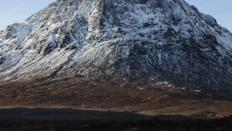 telephoto tilting shot of the beautiful buchaille etive mor in the scottish highlands