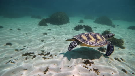 tortuga verde bajo el agua