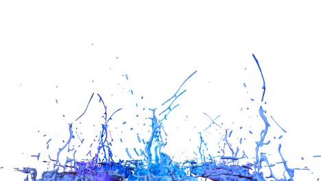 3d paints dance in 4k on white background. simulation of splashes of ink on a musical speaker that play music. beautiful splashes as a bright background in ultra high quality. version shades of blue 5