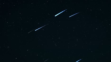 efecto de grupo de meteoritos vídeo 4k (fondo transparente)