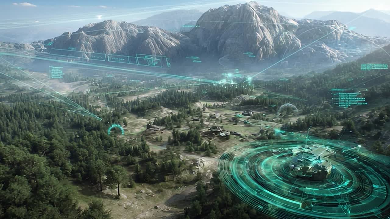 Military base located in mountainous terrain with advanced technology