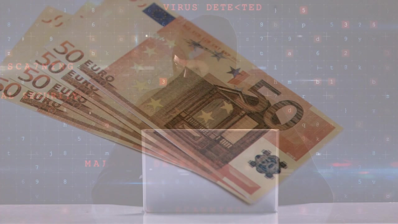 Banknotlar üzerinde veri işlemesi animasyonu