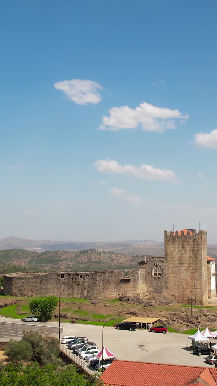 Aerial Vertical View village of Belmonte in Portugal